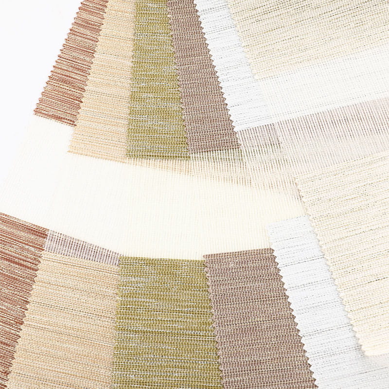 F048 เอฟเฟ็กต์การแรเงาแบบปรับได้กึ่งทึบแสง Zebra Blind Fabric